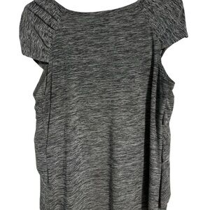 New Directions Gray Sleeveless Top with ruffles. Size large.